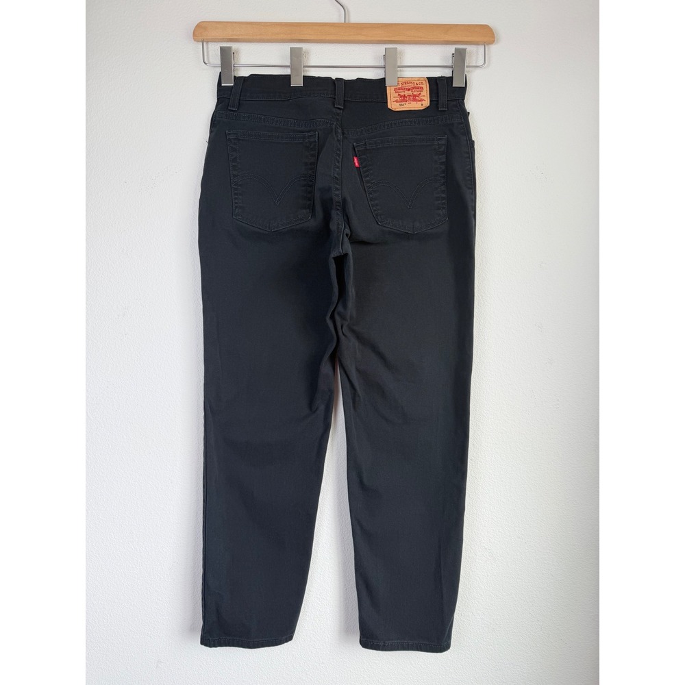 Levi's Womens Cotton Stretch Jeans 550 Relaxed Fit 14 M Black Tapered Leg Denim - Picture 2 of 6